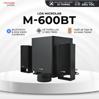 Loa Vi Tính Bluetooth Bass Mạnh MICROLAB M600BT 2.1, 40W, (Bluetooth/Dây 3.5mm) - Hàng Chính Hãng