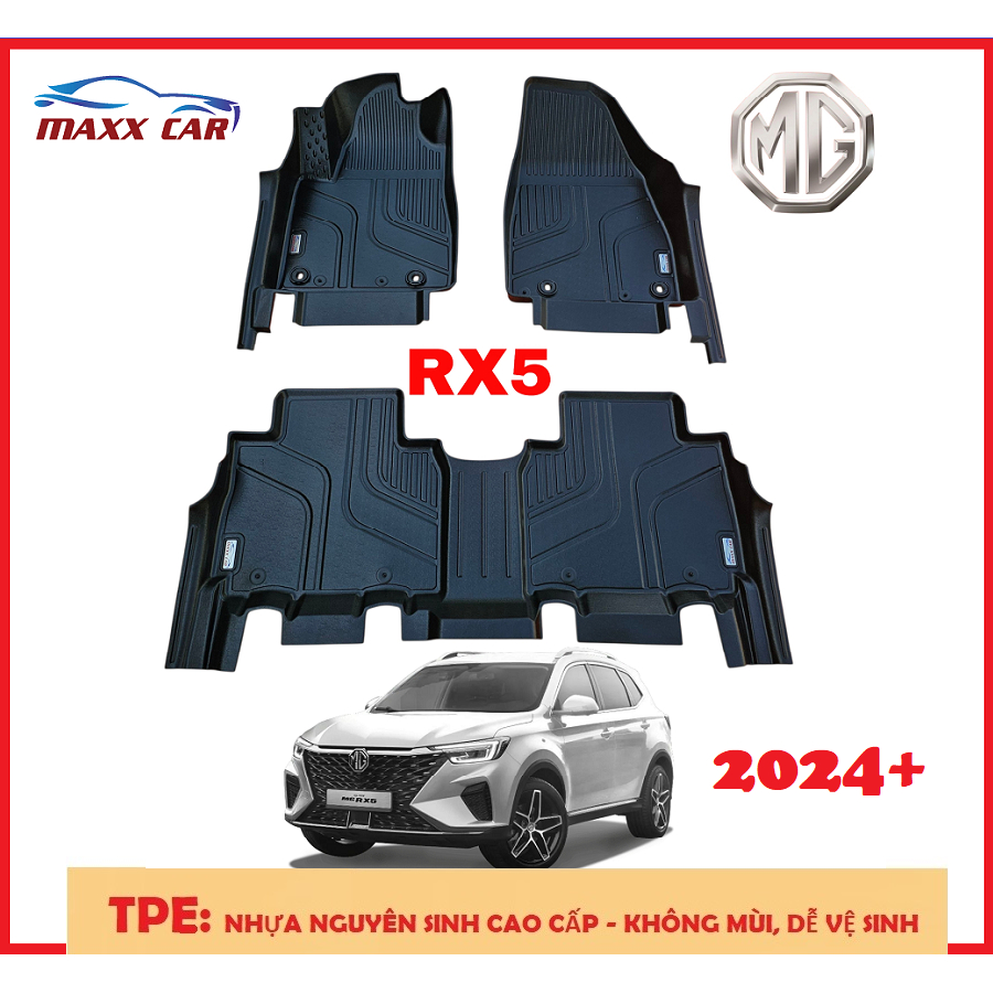 MG RX5 2024+: Thảm lót sàn MAXXCAR nhựa TPE NGUYÊN SINH đúc 5D xe MG RX5 tràn viền cao cấp.