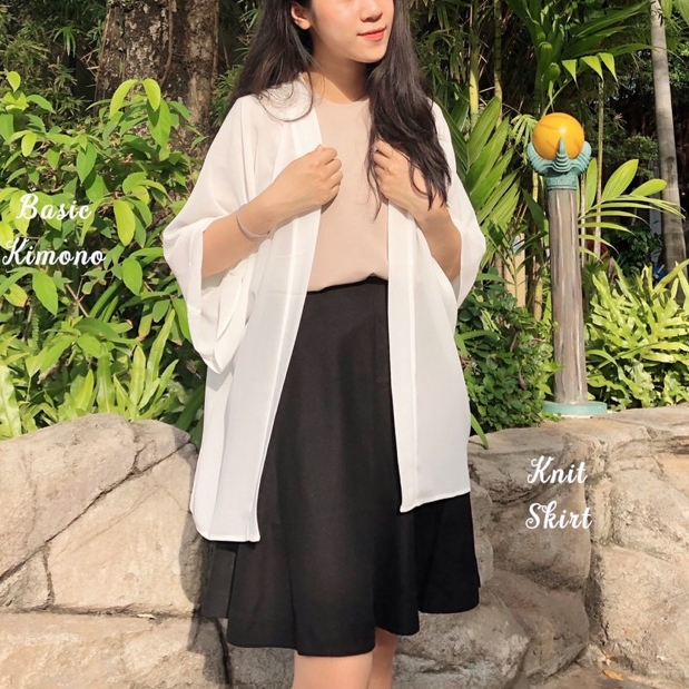 Áo Kimono Betterista Trắng trơn [KN201]
