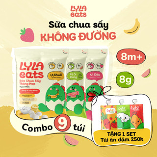 Combo 9 Túi Sữa Chua Sấy Thăng Hoa Đủ 3 Vị Không Đường Thêm Lợi Khuẩn Cho Bé Túi 8g Lyla Eats