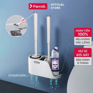 Cọ bồn cầu silicon, chà toilet nhà vệ sinh, cây chà sàn nhà vệ sinh dán tường Parroti Silicon SL02