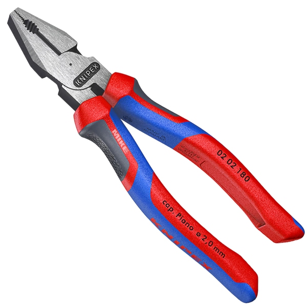 Kìm đa năng Knipex 02 02 180 size 180mm, cán bọc nhựa đa màu, đầu mạ đen. Knipex - Germany