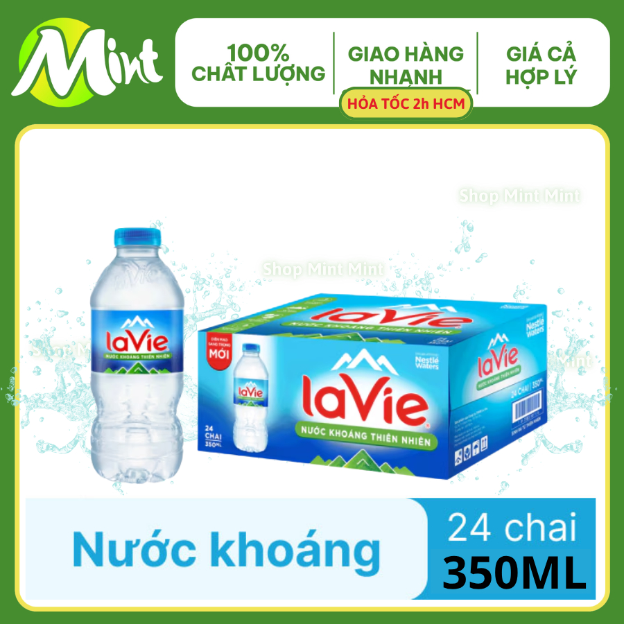 [Thùng 24chai x 350ml] Thùng LAVIE Nước suối/ Nước khoáng thiên nhiên [Hỏa Tốc HCM] +Shop Mint Mint+