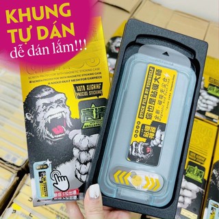 Kính cường lực iPh.0.ne khung tự dán KK, tự lấy bụi, chống bụi loa thoại, chống nhìn trộm