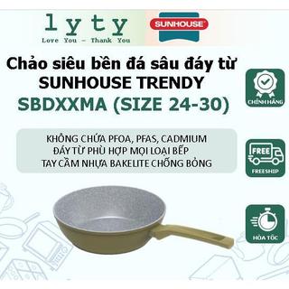 Chảo siêu bền đá sâu đáy từ SUNHOUSE SBDxxMA (xx: size 24-30cm) - Phù hợp với mọi loại bếp