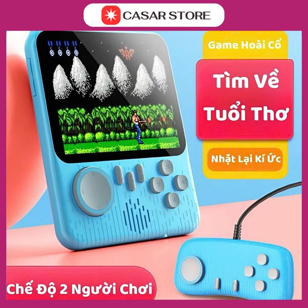 Máy Chơi Game Cầm Tay G7 - 666 Trò Chơi - Kèm Tay Cầm Chơi Game 2 Người - Tặng Kèm Pin sạc