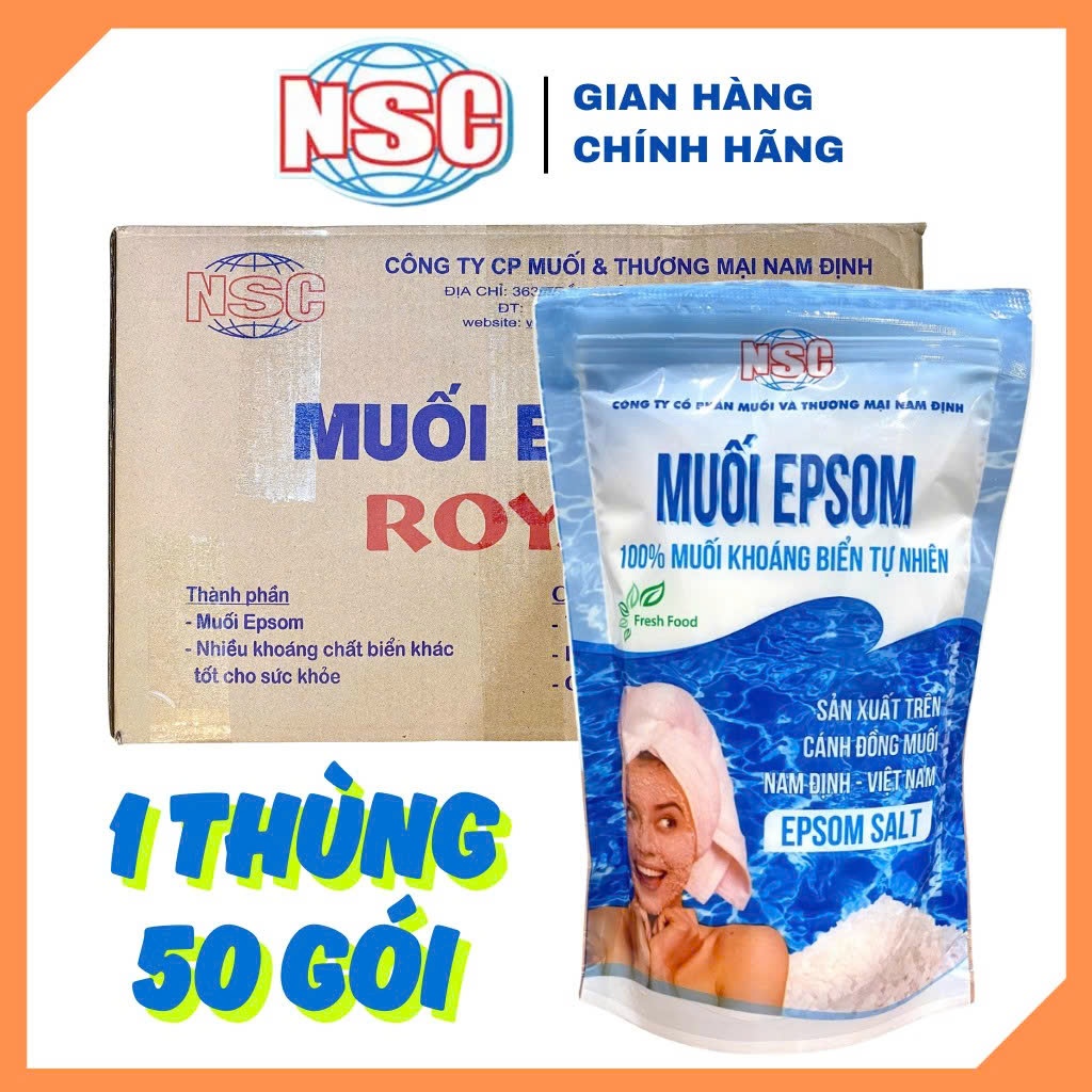 [GIÁ SỈ] Muối Epsom cao cấp - hàng Công ty CP muối và thương mại Nam Định NSC/ Thùng 50 gói