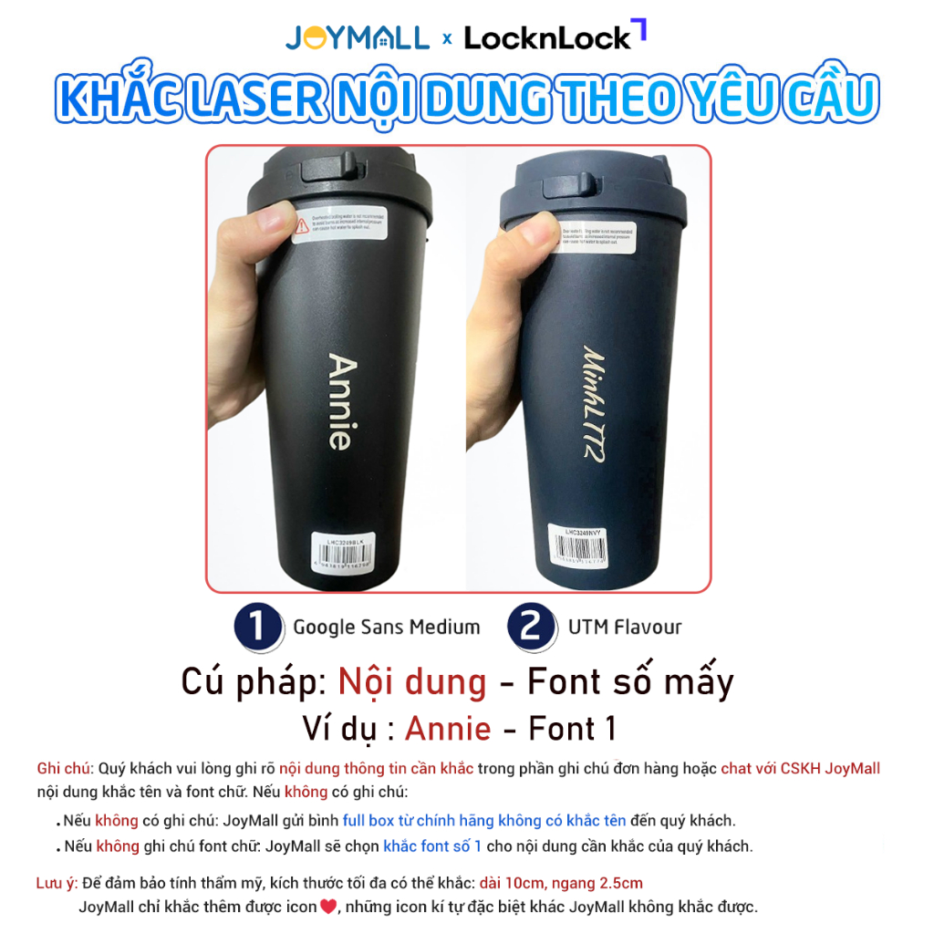 Ly giữ nhiệt LocknLock LHC3249 550ml, LHC3271 400ml, Hàng chính hãng, thép không gỉ 316L - JoyMall | BigBuy360 - bigbuy360.vn
