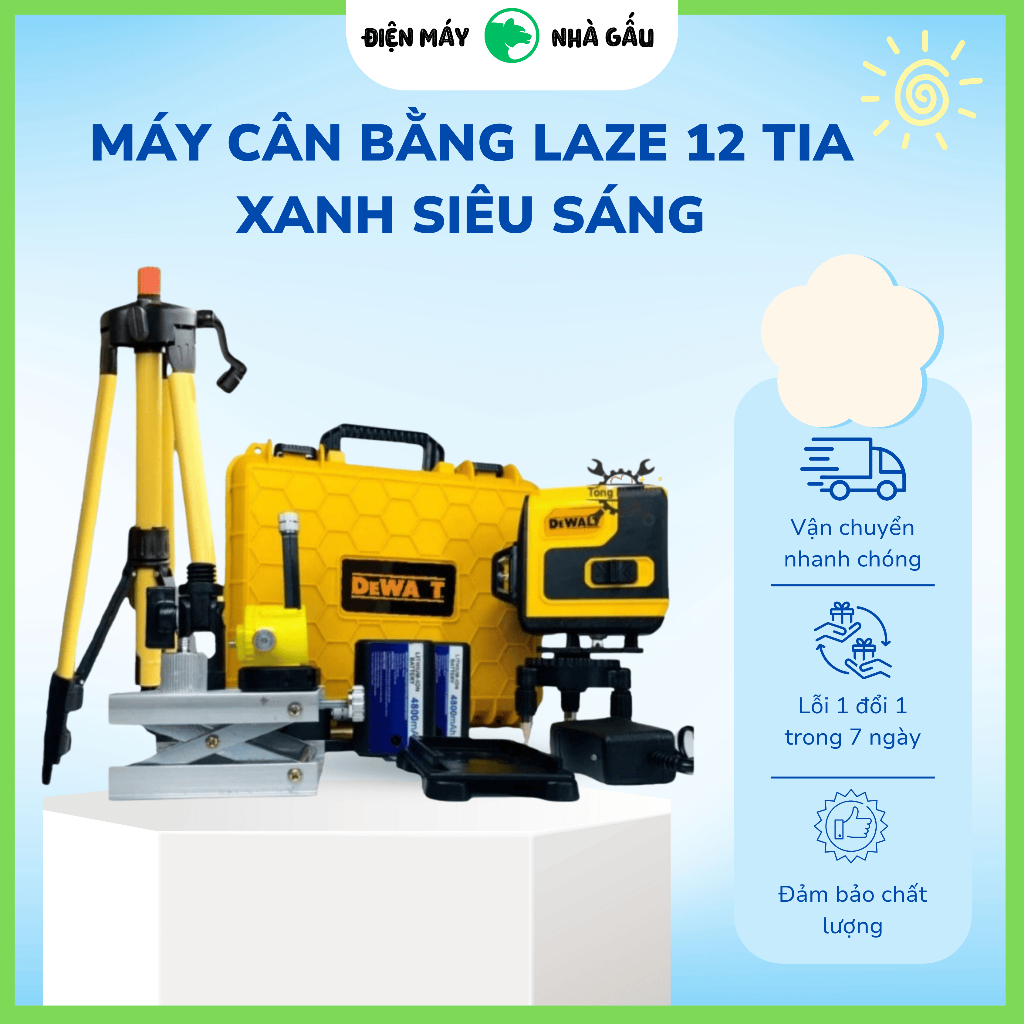 Máy Cân Bằng Laze 12 Tia Xanh Siêu Sáng Bắn Cốt Cân Bằng Laze Cân Mực Laze 12 Tia Xanh