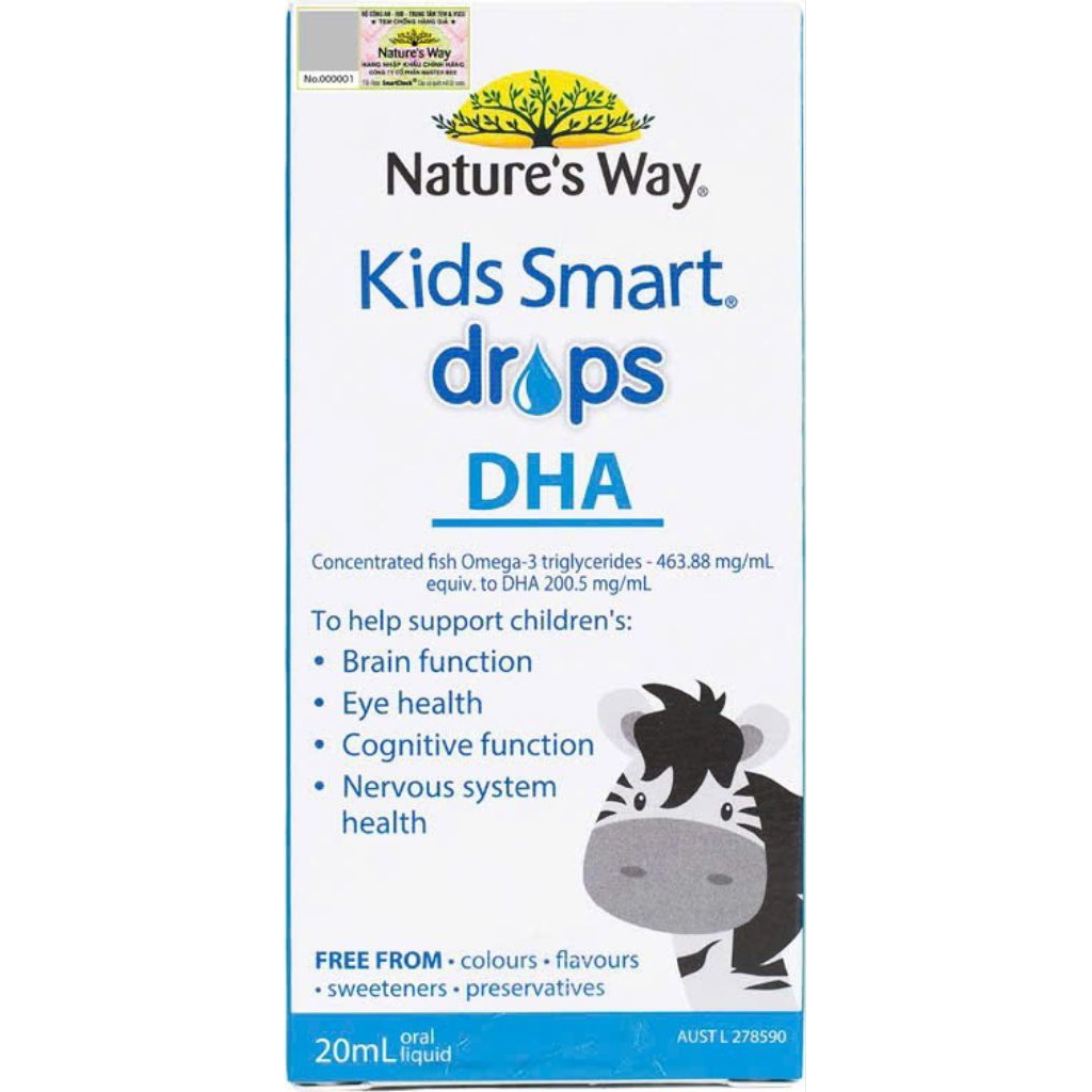 NATURE'S WAY KIDS SMART DROPS DHA ( Bổ sung DHA dầu cá tính khiết dạng giot