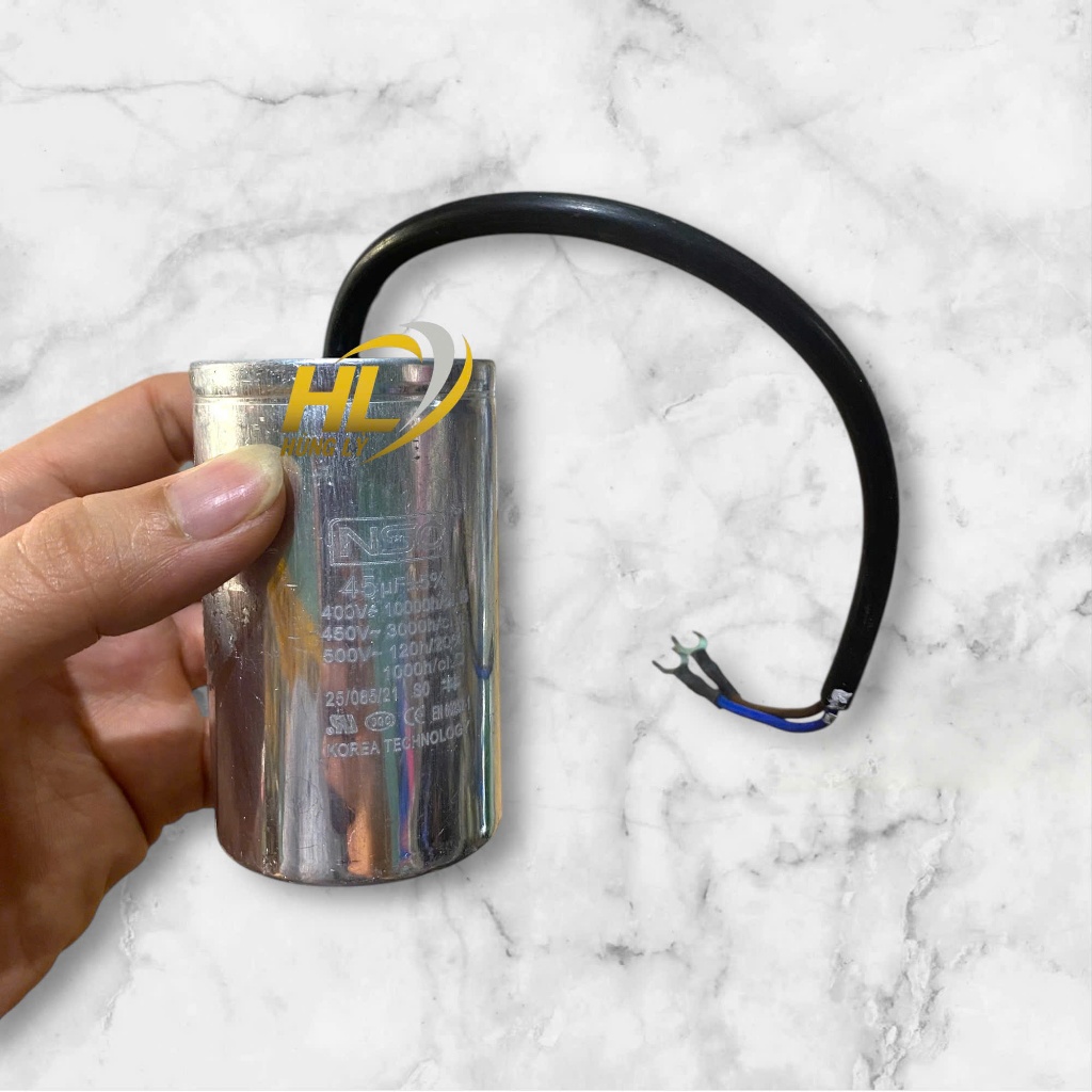 giá một cái Tụ mô tơ 45UF NSC hàng xịn bằng nhôm hãng NSC phụ tùng máy nông nghiệp hùng lỳ
