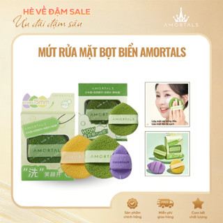 Bông mút rửa mặt bọt biển AMORTALS Chính hãng hình giọt nước làm sạch da mặt