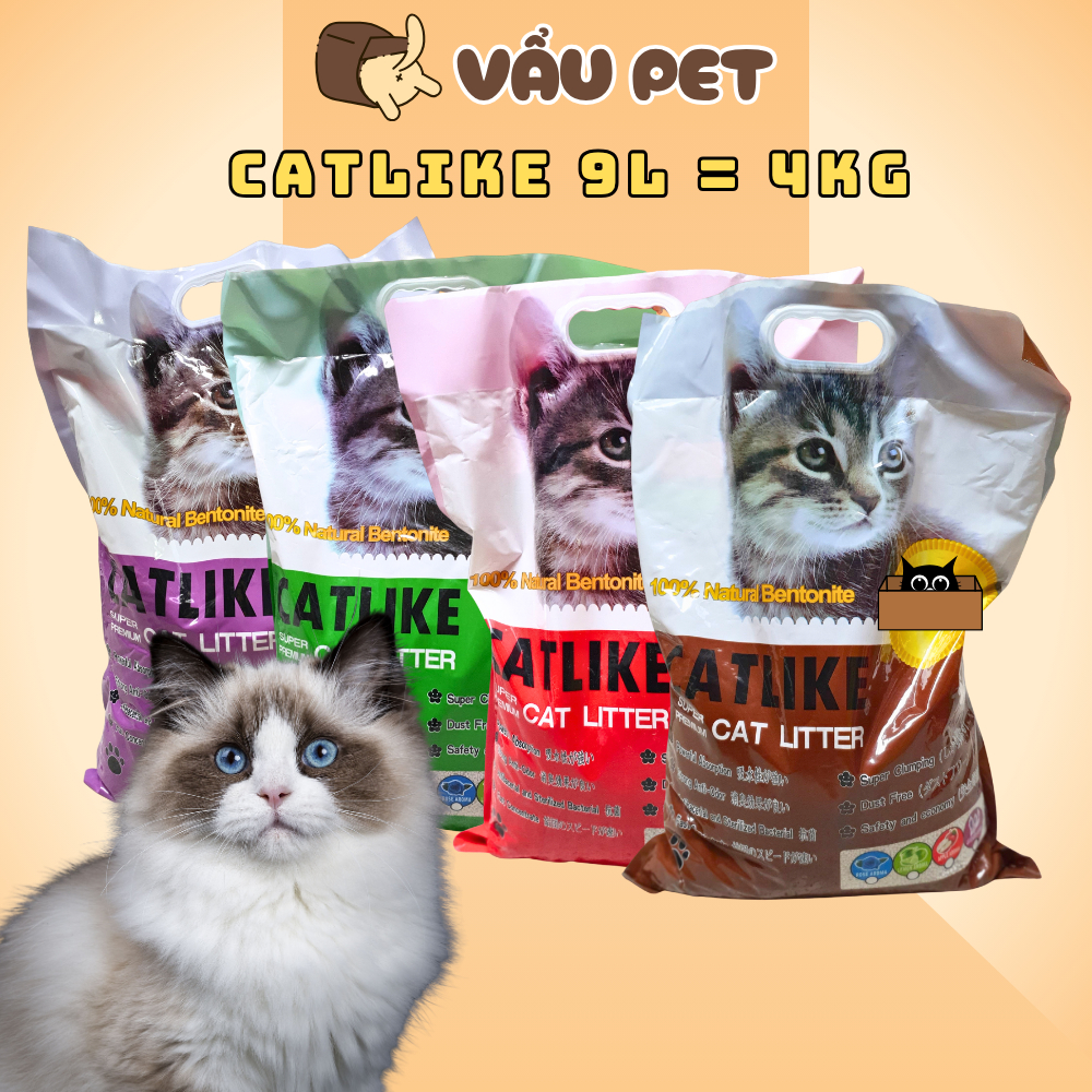 Cát Vệ Sinh Cho Mèo Catlike 9l (~4kg) - Cát Cho Mèo Khử Mùi Siêu Tiết Kiệm