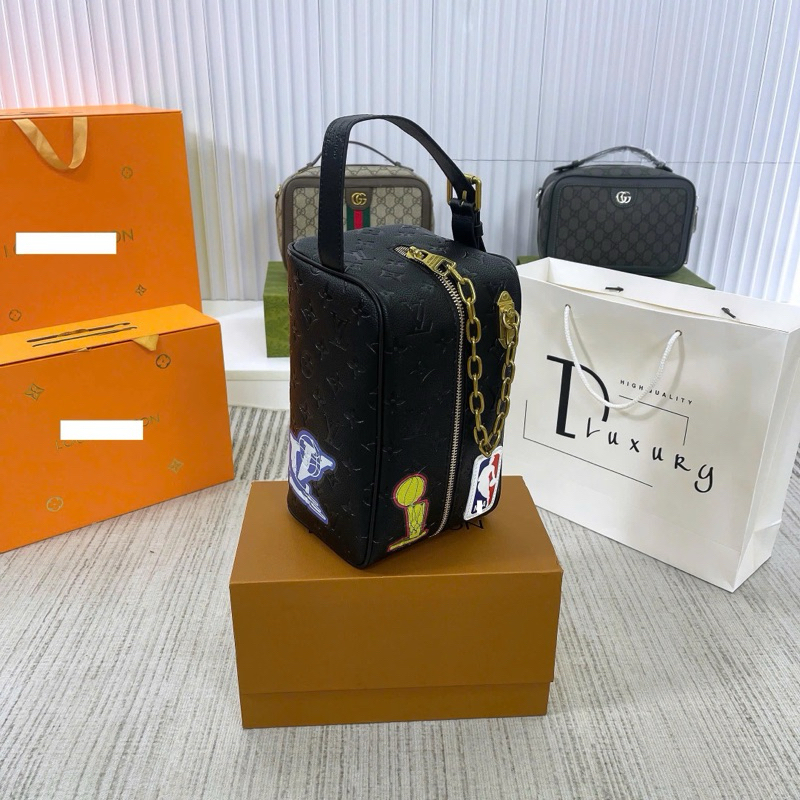 ⚜️[HÀNG CAO CẤP] - Túi Ví Cầm Tay Clutch Đen Chất Da Phối Logo Dập - Túi Cốp Nam Nữ Cao Cấp Dluxury