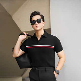 [LUXURY ITEM] Áo polo kẻ bo tay phối màu trẻ trung, chống nhăn, thấm hút tốt, co giãn thoải mái GSTP067