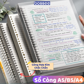 Sổ Còng A4/B5/A5 Bìa Cứng – Thay Giấy Dễ Dàng, Giấy Kẻ Tiện Lợi, Dùng Cho Học Sinh & Văn Phòng