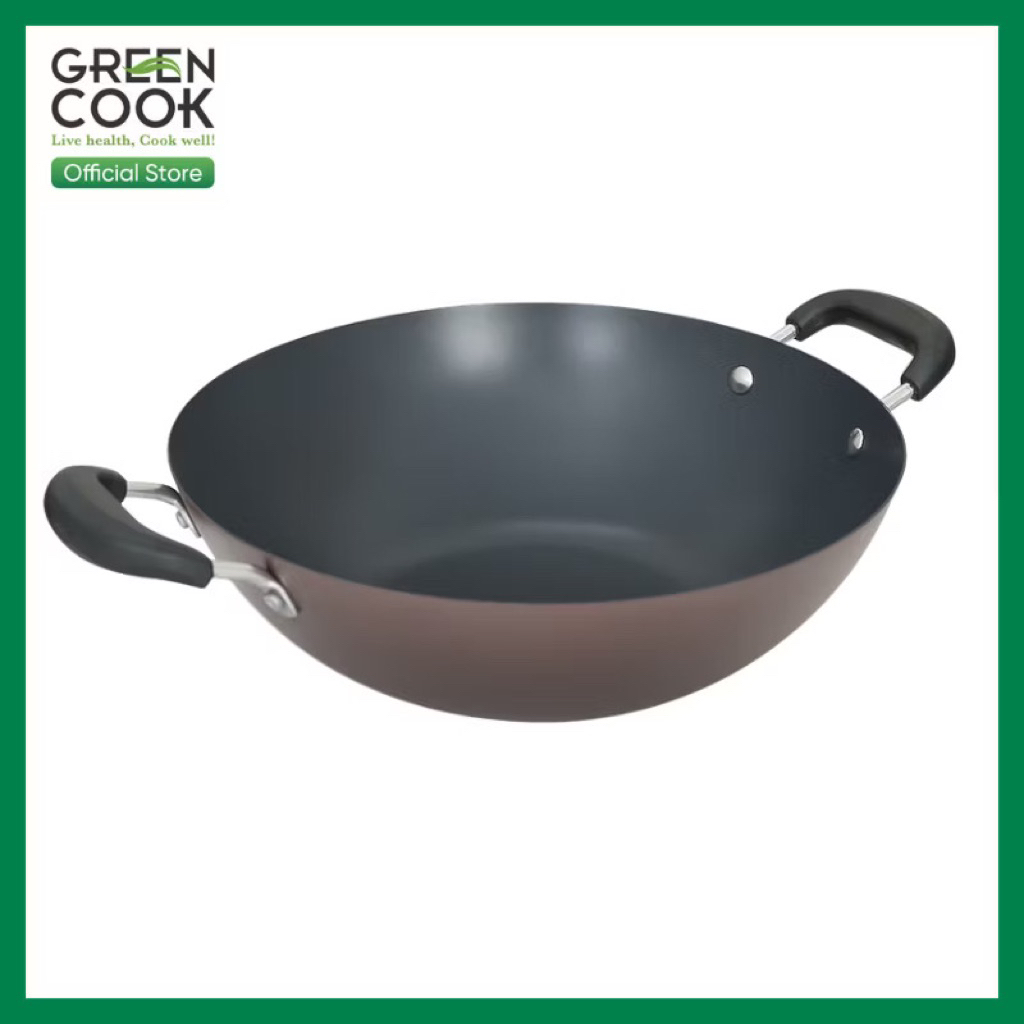 Chảo xào thép sâu chống dính 32cm Green Cook