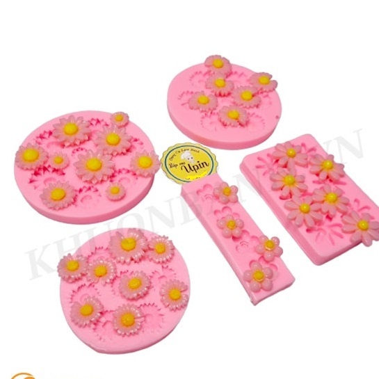 Khuôn silicon hoa cúc mẫu đẹp làm xôi đậu agar socola khuôn hoa cúc khuôn hoa hướng dương