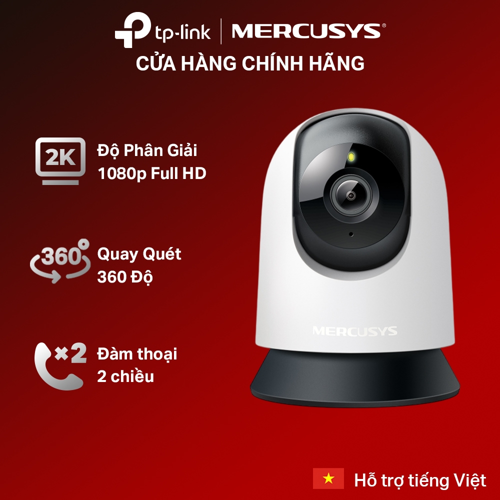 Camera Wi-Fi An Ninh Mercusys MC200/MC210 | Quay 360° | Tầm Nhìn Hồng Ngoại 12m