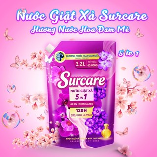  Nước Giặt Xả Sinh Học 5 in1 Surcare  3.2L Hương Nước Hoa Đam Mê - Siêu Lưu Hương 