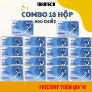 Combo 18 Hộp 900 Chiếc Tăm Chỉ Nha Khoa Xỉa Răng, Vệ Sinh Sạch Sẽ Kẽ Răng Chân Nướu Chăm Sóc Răng Miệng