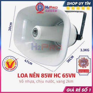 Loa Nén 85W (Tặng Coil), Loa Phóng Thanh HC 65VN Cao Cấp, Công Suất Lớn, Phát Xa 2Km Chịu Nước-H2Pro