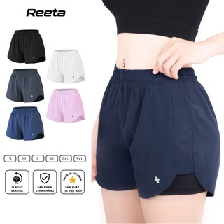  Quần short đùi thể thao 2 lớp nữ Reeta tập gym - yoga - chạy bộ - nhiều màu có bigsize - A3073 
