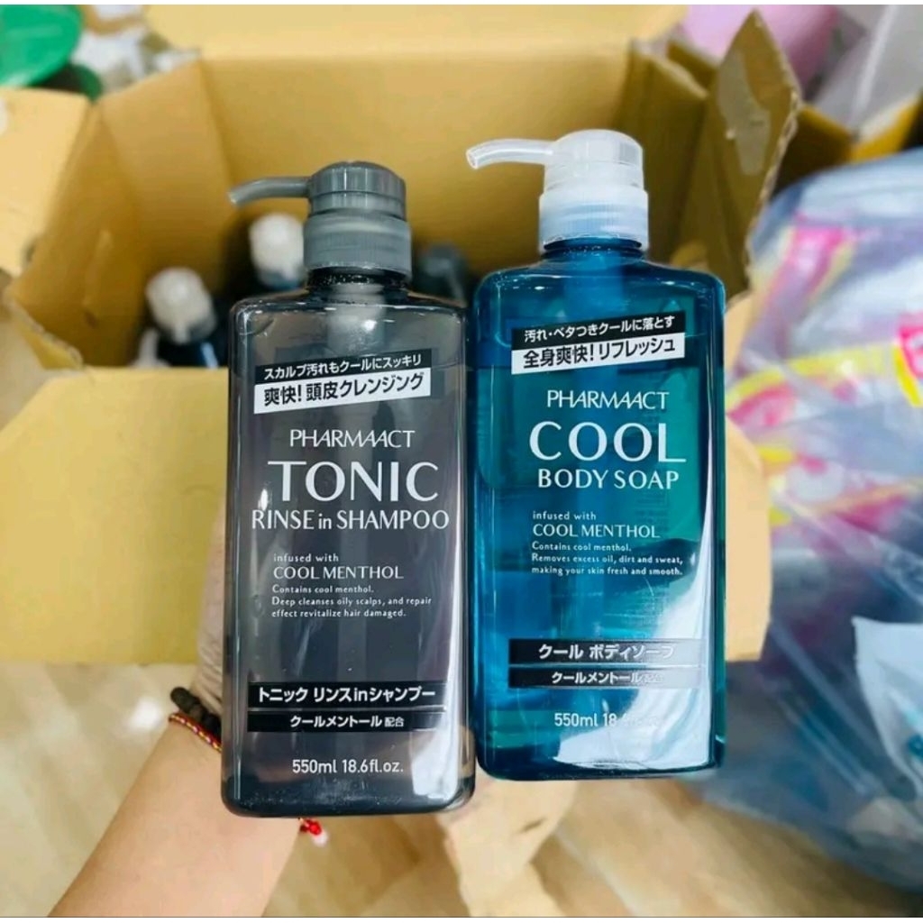 cDầu gội nam tonic pharmaact &sữa tắm nam cool body soap pharmaact (nhật)