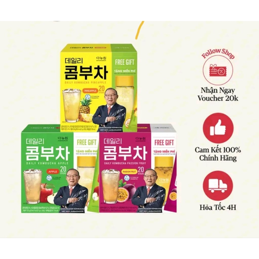 trà kombucha parhangseo các vị(nho,dứa,chanh dây..)