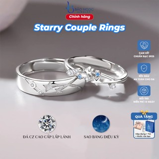 Nhẫn đôi bạc nam nữ S925 Starry Sao băng diệu kỳ, Nhẫn cặp quà tặng người yêu ý nghĩa - ND2950