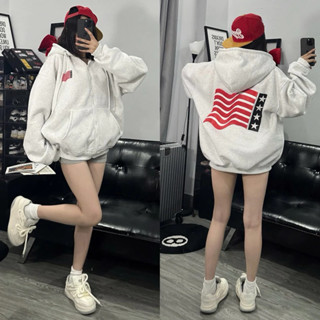 ÁO KHOÁC HOODIE ZÍP HỌA TIẾT IN NGÔI SAO LÁ CỜ MỸ.Áo Hoodie Zip Nữ Form Rộng Tay Dài Siêu Ấm Unisex In Cờ Mỹ