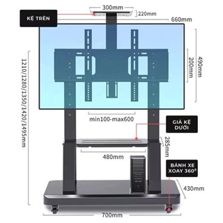  Kệ giá treo tivi di động 32 - 65 INCH kệ treo tivi có bánh xe tiện lợi khung sắt dày decor phòng Larot- GM172 