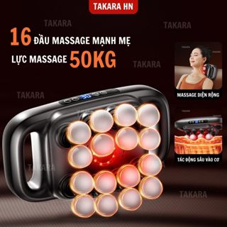 Máy massage 16 đầu Takara S6-16D, máy massage cầm tay mát xa toàn thân giảm nhức mỏi cơ với 30 cấp độ điều chỉnh độ mạnh