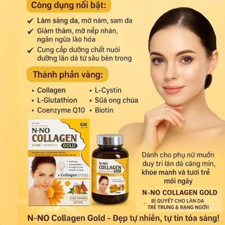  Viên uống sáng đẹp da NNO COLLAGEN GOLD giúp bổ sung nội tiết tỗ nữ cho da sáng mịn giúp làm mờ nám sạm tàn nhang 