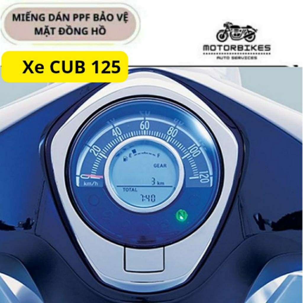 miếng dán xe CUB 125 . Miếng dán ppf bảo vệ mặt đồng hồ xe honda CUB 125 . chống trầy xước