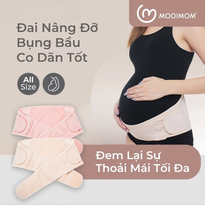 Đai Đỡ Bụng Bầu Co Giãn Tốt, Hỗ Trợ Thai Sản MOOIMOM-Giảm Đau Lưng, Giúp Mẹ Bầu Cảm Thấy Thoải Mái