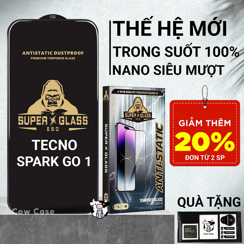 Cường lực Tecno Spark Go 1 full màn | Miếng dán kính bảo vệ màn hình cho Techno Cowcase | BigBuy360 - bigbuy360.vn