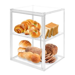  Hộp đựng bánh mì trong suốt Cỡ Lớn  45 * 33 * 33cm  2 lớp Hộp trưng bày bánh ngọt bằng Acrylic 