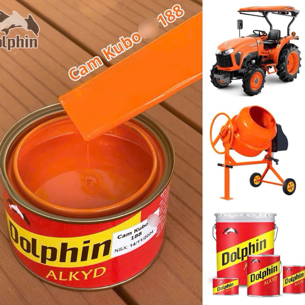 Sơn dầu Alkyd Dolphin Cam Kubo 18kg
