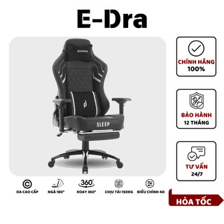  Ghế Gaming Xoay 360 EDRA SLEEP - EGC233BK Công Thái Học Chịu Tải 150Kg Class 4D Da Pu Cao Cấp 