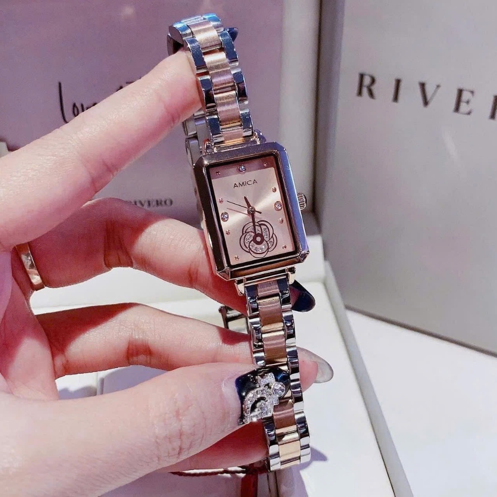 Đồng hồ nữ dây thép Amica Quarzt A068 Demi Rose