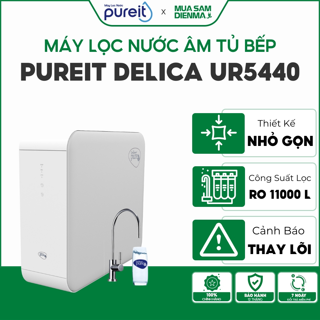 Máy Lọc Nước Tinh Khiết - Âm Tủ Bếp Cho Không Gian Bếp Pureit Delica UR5440 - Hàng Chính Hãng