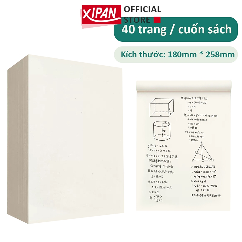 400 tờ Giấy nháp, bản thảo size B5 Giấy Ghi Chú 40 trang không bìa dành cho học sinh chuyên dùng thi, giấy tính toán