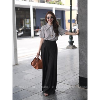 Áo sơ mi kẻ sọc bổ trụ cổ đức HAGOO 4 màu kẻ Đen/ Vàng/ Xanh/Trắng [A669]