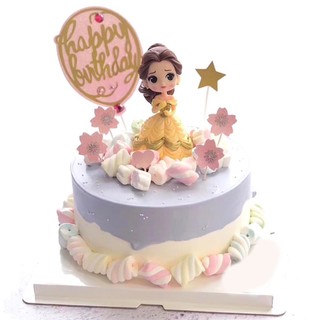 Công chúa váy vàng trang trí bánh kích thước 13cm