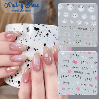  Sticker dán móng mèo 5D sticker nổi trang trí nail 