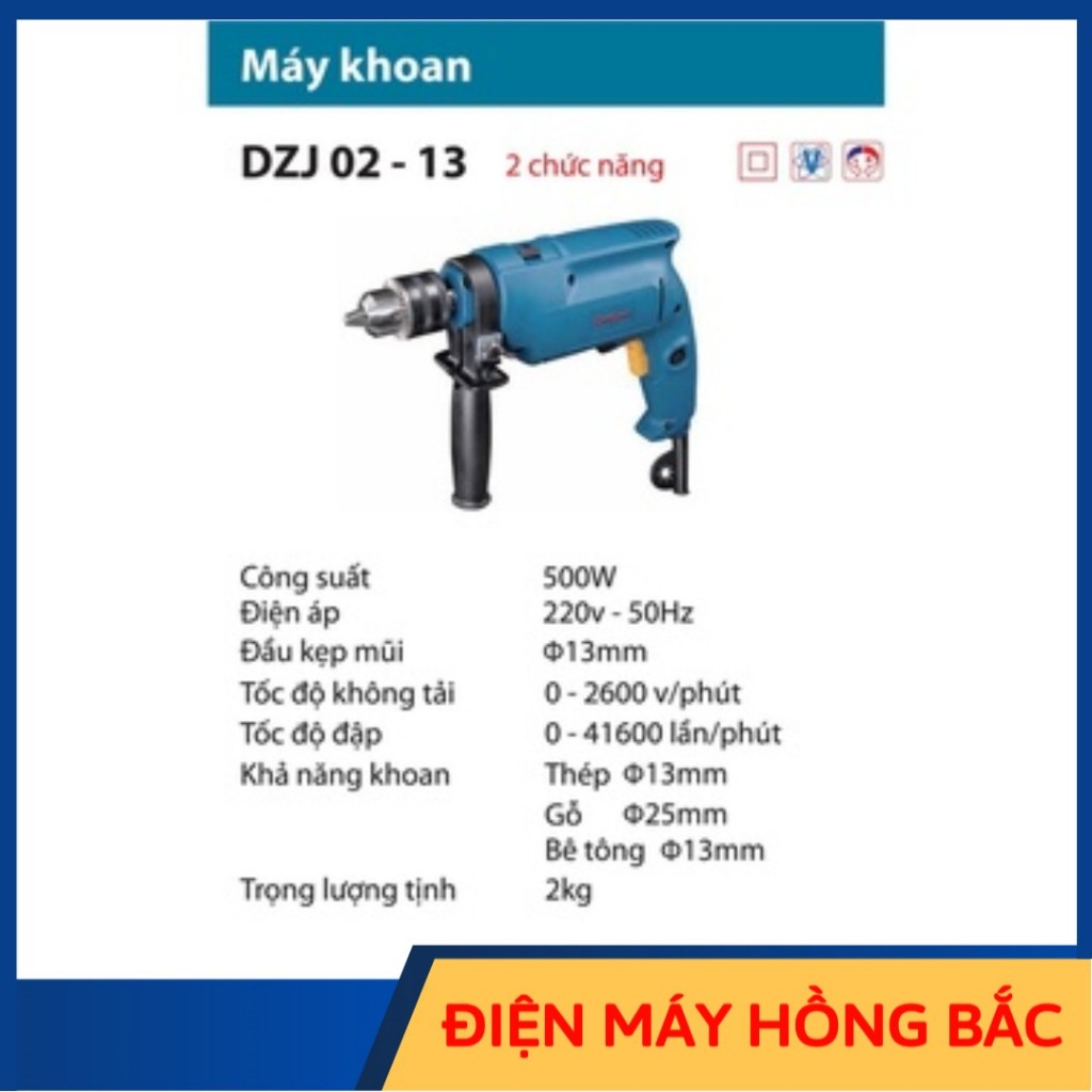 Máy khoan điện mangranh 13 Dongcheng DZJ02-13 - có chế độ bê tông