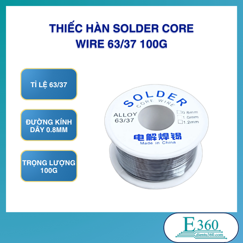 Thiếc Hàn SOLDER CORE WIRE 63/37 100G