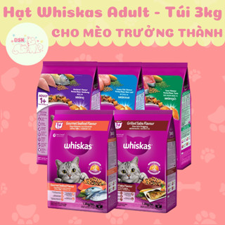 Thức Ăn Hạt Whiskas Adult Cho Mèo Trưởng Thành - Túi 3kg