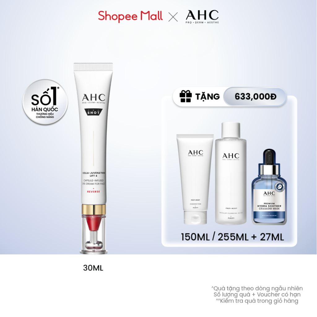 [LIVE] Kem mắt cho mặt nâng cơ săn chắc/ cấp ẩm căng bóng/ mờ nám sáng da AHC 30ML